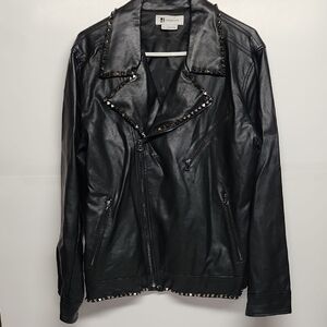 Standard Issue black studded faux leather jacket. sz S. Biker Gothic Punk